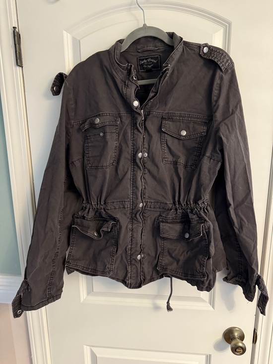 Lucky Brand Jackets & Blazers - Lucky Brand Charcoal Drawstring Utility Jacket